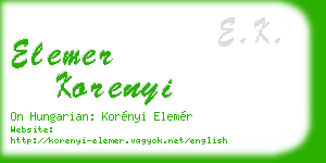 elemer korenyi business card